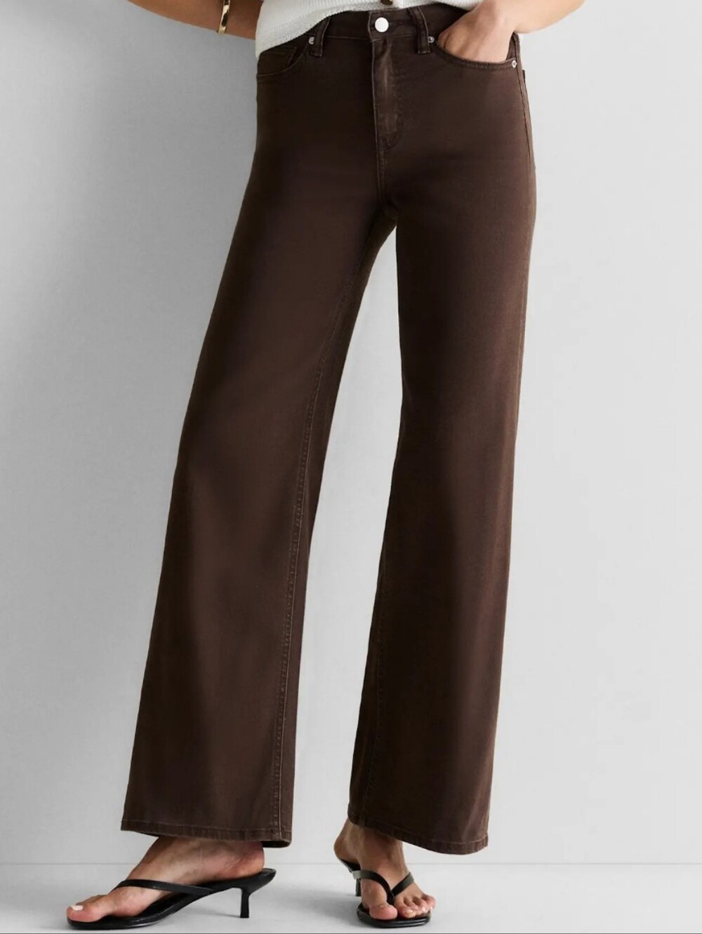 Dark Brown Wide-Leg Pants